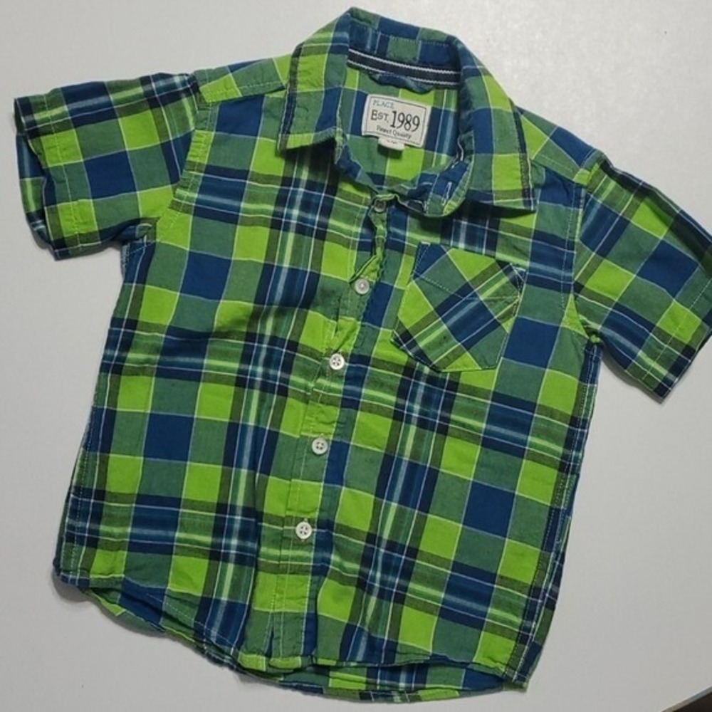 Place Est. 1989 Finest Quaility Blue & Green Plaid